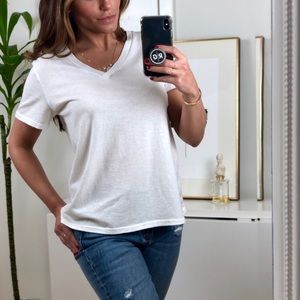 LAST 3️⃣ | SUNSET BLVD. V-Neck SS Tee - WHITE